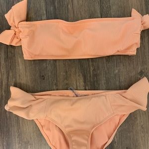 Two piece peach bikini